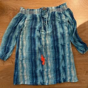 Tie dye off the shoulder dress